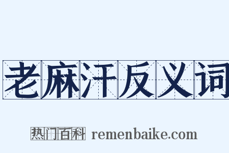 老麻汗反义词是什么意思的图片
